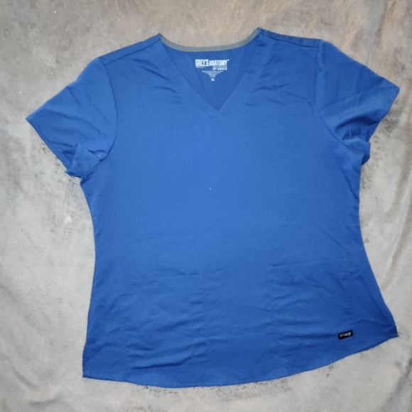 🆕Grey's Anatomy | Blue V- Neck Scrub Top Womens Size XL - Picture 1 of 12